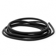 Cuir DQ rond&nbsp;2&nbsp;mm Noir