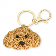 Porte-clés chien Doré-marron clair-noir