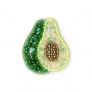 Broches avocat Vert-doré-transparent