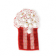 Broches popcorn Rouge-blanc-doré