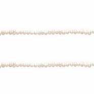 TQ Perles d'eau douce ovale trou vertical Blanc naturel