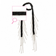 Collier ras de cou en organza avec perles en verre Noir-doré