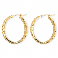 Boucles d'oreilles / créoles en acier Inox serpent Doré
