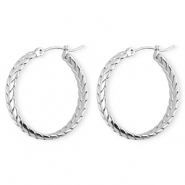Boucles d'oreilles / créoles en acier Inox serpent Argenté