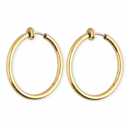 Clip boucles d'oreilles / créoles en acier Inox Doré