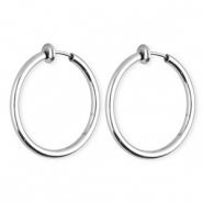 Clip boucles d'oreilles / créoles en acier Inox Argenté