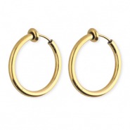 Clip boucles d'oreilles / créoles en acier Inox Doré