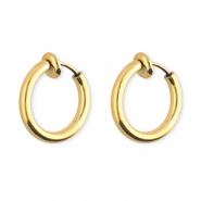 Clip boucles d'oreilles / créoles en acier Inox Doré
