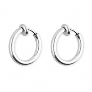 Clip boucles d'oreilles / créoles en acier Inox Argenté
