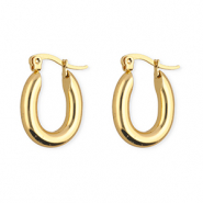 Boucles d'oreilles / créoles en acier Inox ovale Doré