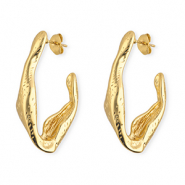 Boucles d'oreilles / puces en acier Inox ovale Doré