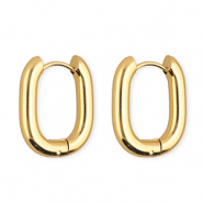 Boucles d'oreilles / créoles en acier Inox ovale Doré