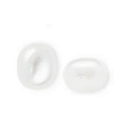Imitations perles d&rsquo;eau douce ovale trou vertical Blanc