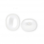 Imitations perles d&rsquo;eau douce ovale trou vertical Blanc