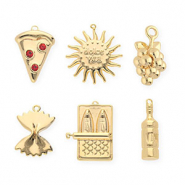 BY31&reg; Breloques en laiton Eco-brass Lot promotionnel (6 pi&egrave;ces) Dor&eacute;-rouge