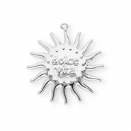 BY31&reg; Breloques en laiton Eco-brass soleil Dolce vita"" Argent&eacute;