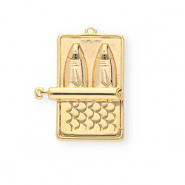 BY31&reg; Breloques en laiton Eco-brass sardines en conserve Dor&eacute;