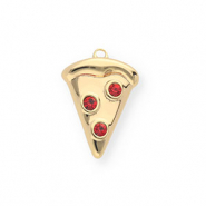 BY31&reg; Breloques en laiton Eco-brass part de pizza Dor&eacute;-rouge
