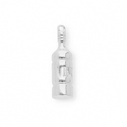 BY31&reg; Breloques en laiton Eco-brass bouteille de vin Argent&eacute;