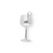 BY31&reg; Breloques en laiton Eco-brass verre &agrave; vin Argent&eacute;
