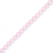 Perles &agrave; facettes rondes 4 mm Rose clair