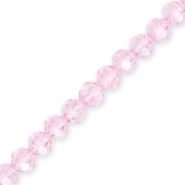 Perles &agrave; facettes rondes 8 mm Rose clair