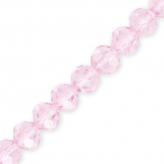 Perles &agrave; facettes rondes 10 mm Rose clair