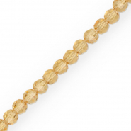 Perles &agrave; facettes rondes 4 mm Ocre ambr&eacute;