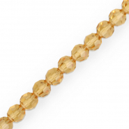 Perles &agrave; facettes rondes 8 mm Ocre ambr&eacute;