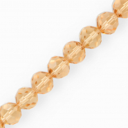 Perles &agrave; facettes rondes 12 mm Ocre ambr&eacute;