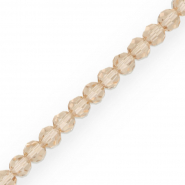 Perles &agrave; facettes rondes 6 mm Beige latte