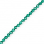 Perles &agrave; facettes rondes 4 mm Vert sarcelle