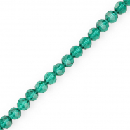 Perles &agrave; facettes rondes 6 mm Vert sarcelle