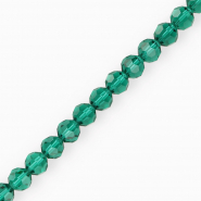 Perles &agrave; facettes rondes 8 mm Vert sarcelle
