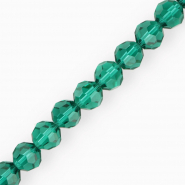 Perles &agrave; facettes rondes 12 mm Vert sarcelle