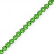 Perles &agrave; facettes rondes 4 mm Vert gazon