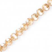 Perles &agrave; facettes ronde 14 mm Beige-rev&ecirc;tement brillant nacr&eacute;