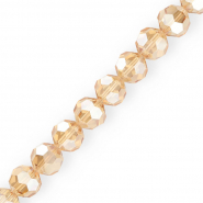 Perles &agrave; facettes rondes 16 mm Beige-rev&ecirc;tement brillant nacr&eacute;