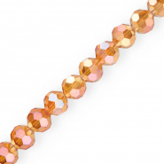 Perles &agrave; facettes ronde 14 mm Cognac-AB coating