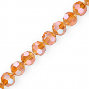 Perles &agrave; facettes rondes 16 mm Cognac-AB coating