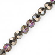 Perles &agrave; facettes ronde 14 mm Anthracite-AB coating