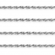 Appr&ecirc;ts en acier Inox cha&icirc;ne maille jaseron maille twist Argent&eacute;