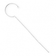 BY31&reg; Appr&ecirc;ts en acier Inox boucles d'oreilles&nbsp;/&nbsp;puces cr&eacute;oles avec anneau Argent&eacute;