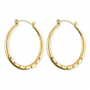 BY31&reg; Appr&ecirc;ts en acier Inox boucles d'oreilles&nbsp;/&nbsp;puces cr&eacute;oles avec 7 anneaux Dor&eacute;