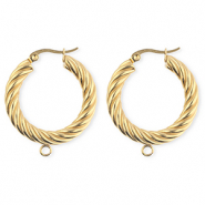 BY31&reg; Appr&ecirc;ts en acier Inox boucles d'oreilles&nbsp;/&nbsp;puces cr&eacute;oles torsad&eacute; avec annea Dor&eacute;