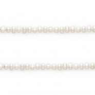 Perles d'eau douce imparfaites rond 5-6mm Ivoire