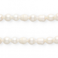 Perles d'eau douce imparfaites grain de riz 12x10mm"" Blanc naturel