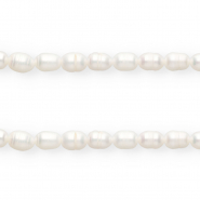 Perles d'eau douce imparfaites grain de riz 7x6mm"" Blanc naturel