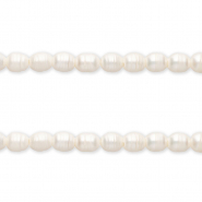 Perles d'eau douce imparfaites grain de riz 12x10mm"" Blanc naturel