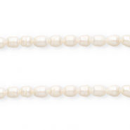 Perles d'eau douce imparfaites grain de riz 10x9mm"" Blanc naturel
